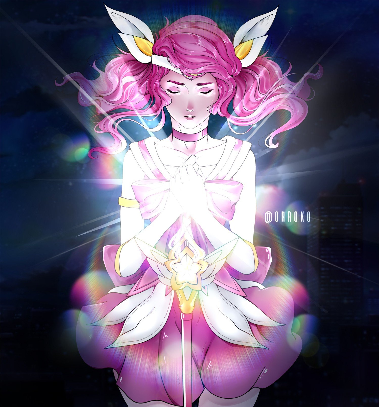 Star Guardian Lux by Orroko HD Wallpaper Background Fan Art Artwork League of Legends lol