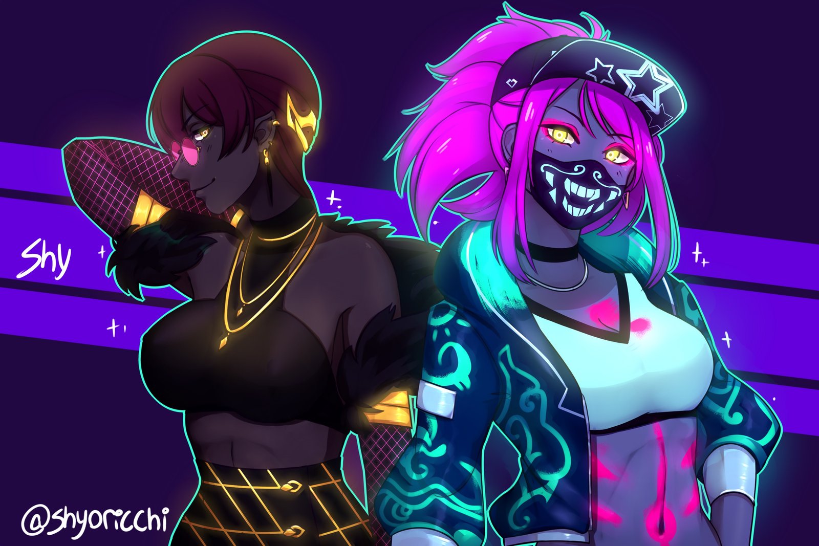 K/DA Akali & Evelynn by shy (2) HD 4k Wallpaper Background Fan Art Artwork League of Legends lol