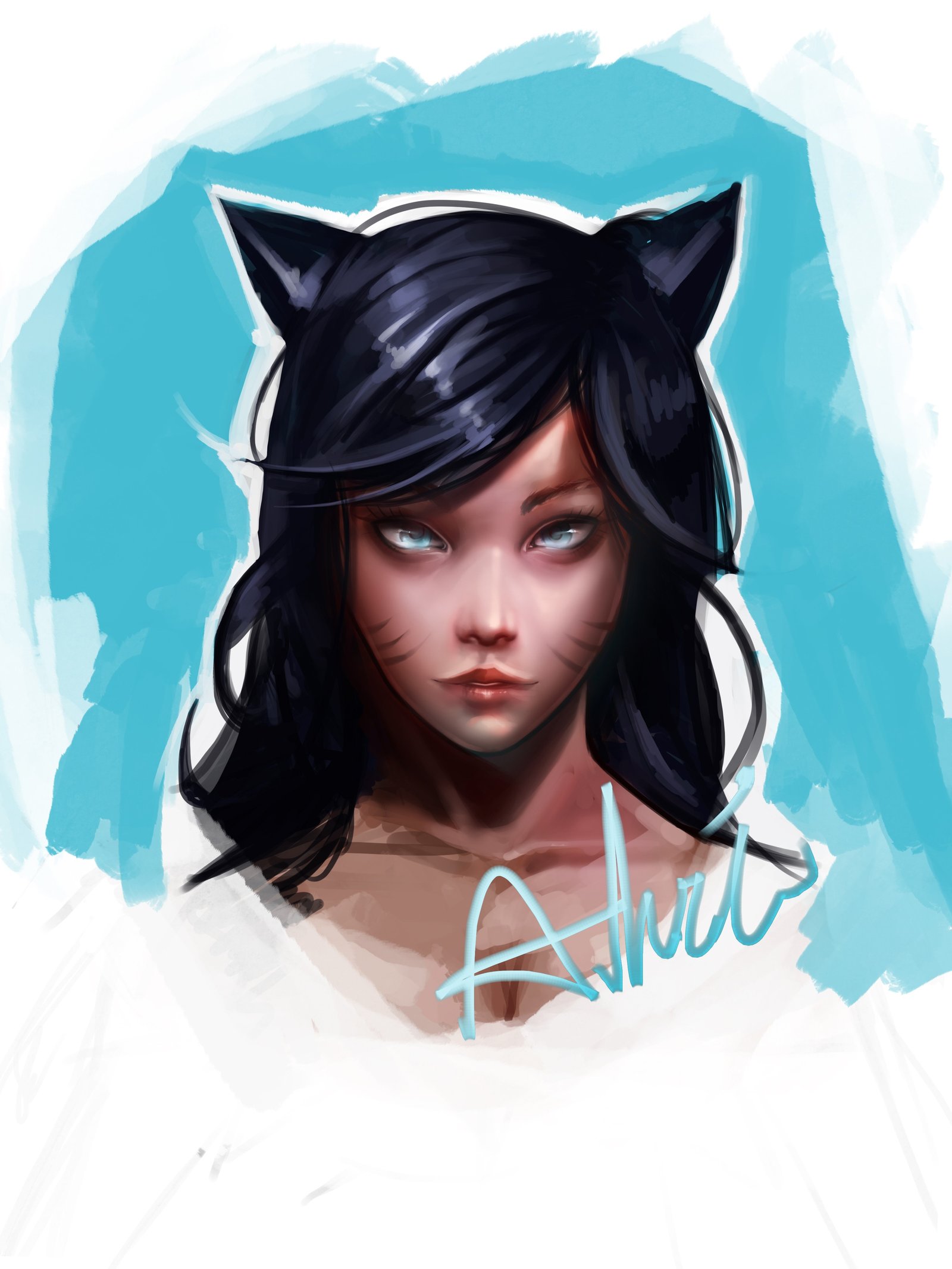 Ahri by GGinong (2) HD Wallpaper Background Fan Art Artwork League of Legends lol