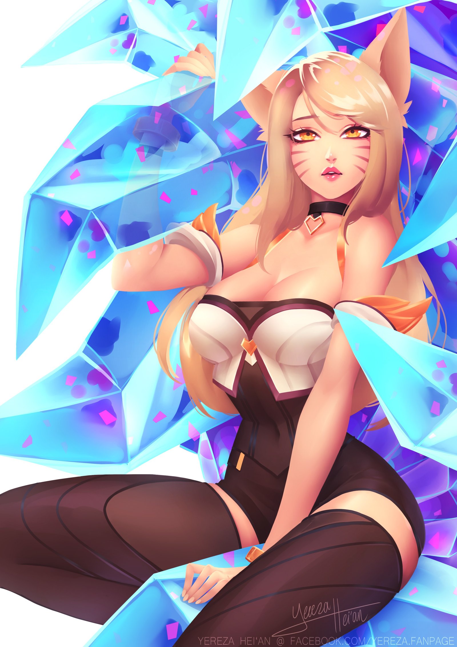 K/DA Ahri by YerezaHeian HD Wallpaper Background Fan Art Artwork League of Legends lol