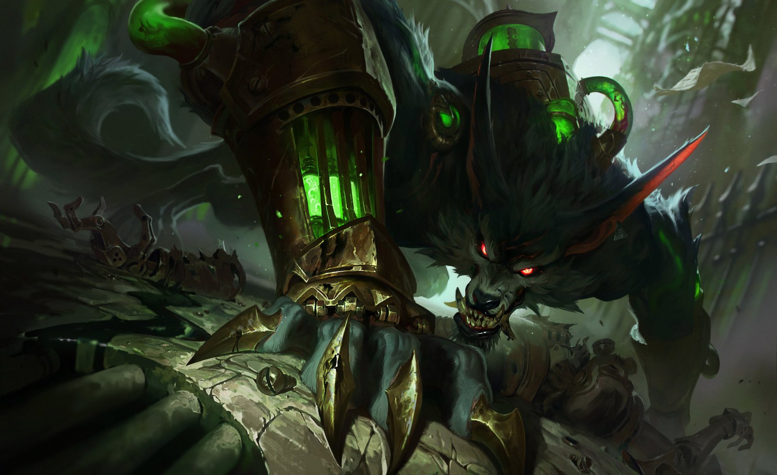 Classic Warwick Splash Art Update HD 4k Wallpaper Background Official Art Artwork League of Legends lol