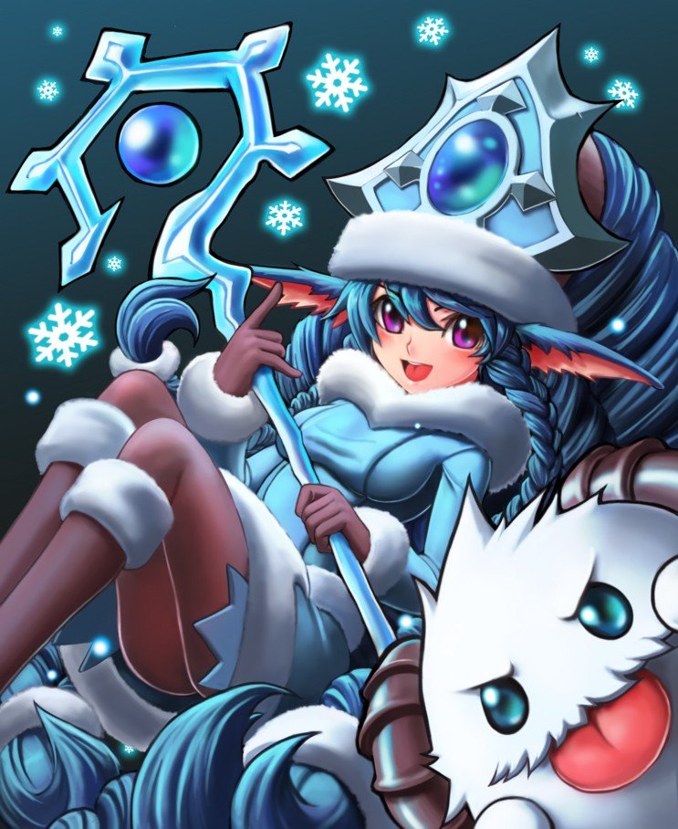 Winter Wonder Lulu & Poro by ranken HD Wallpaper Fan Art Artwork League of Legends lol