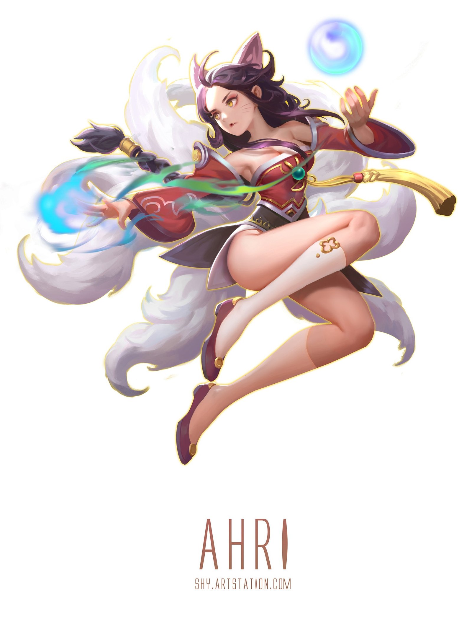 Ahri by Sun haiyang HD Wallpaper Background Fan Art Artwork League of Legends lol