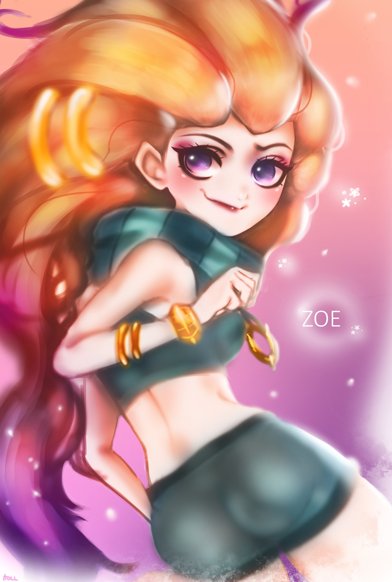 Zoe by 행운느님 HD Wallpaper Background Fan Art Artwork League of Legends lol