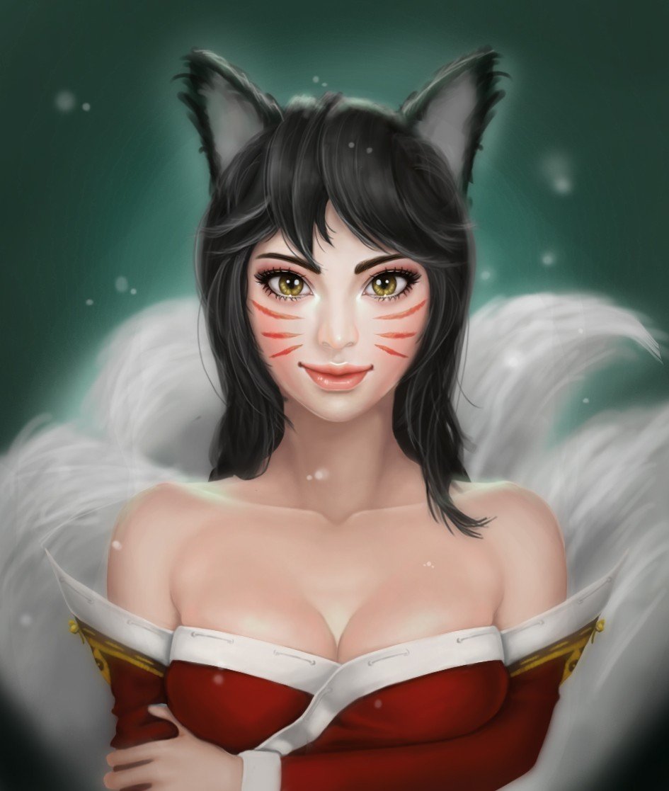 Ahri by 흑마본좌 HD Wallpaper Background Fan Art Artwork League of Legends lol