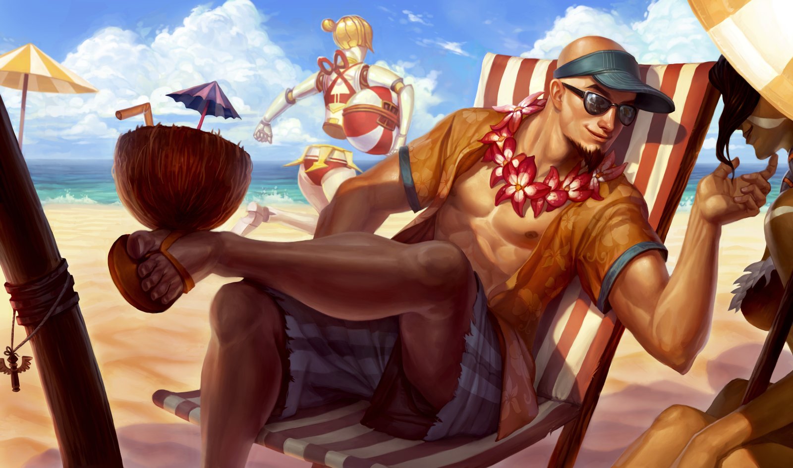 Pool Party Lee Sin Splash Art 4k HD Wallpaper Official Artwork League of Legends lol