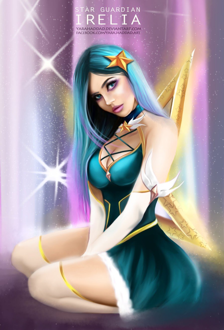 Star Guardian Irelia by yarahaddad HD Wallpaper Background Fan Art Artwork League of Legends lol