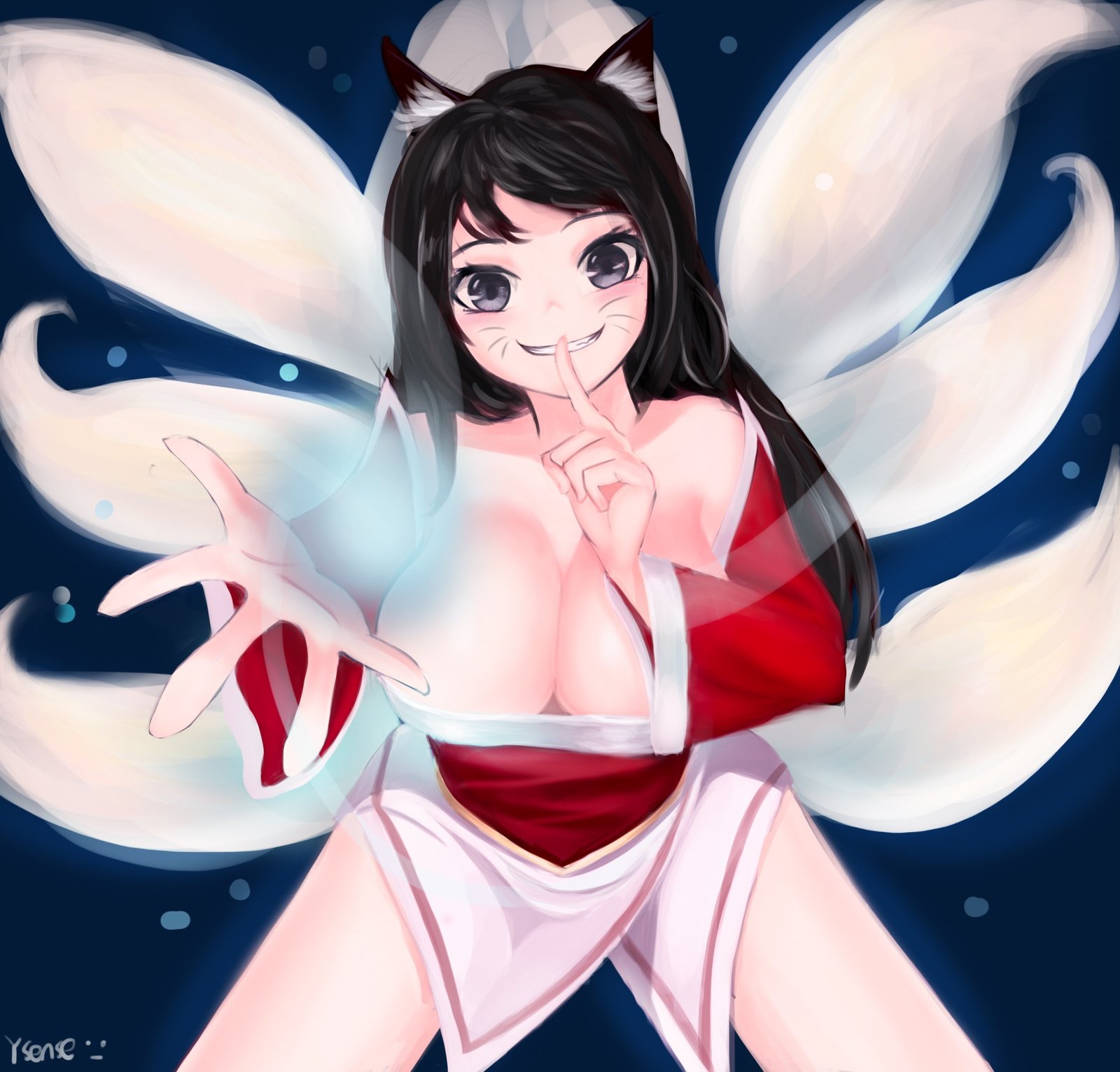 Ahri by 무법자탈론 HD Wallpaper Background Fan Art Artwork League of Legends lol