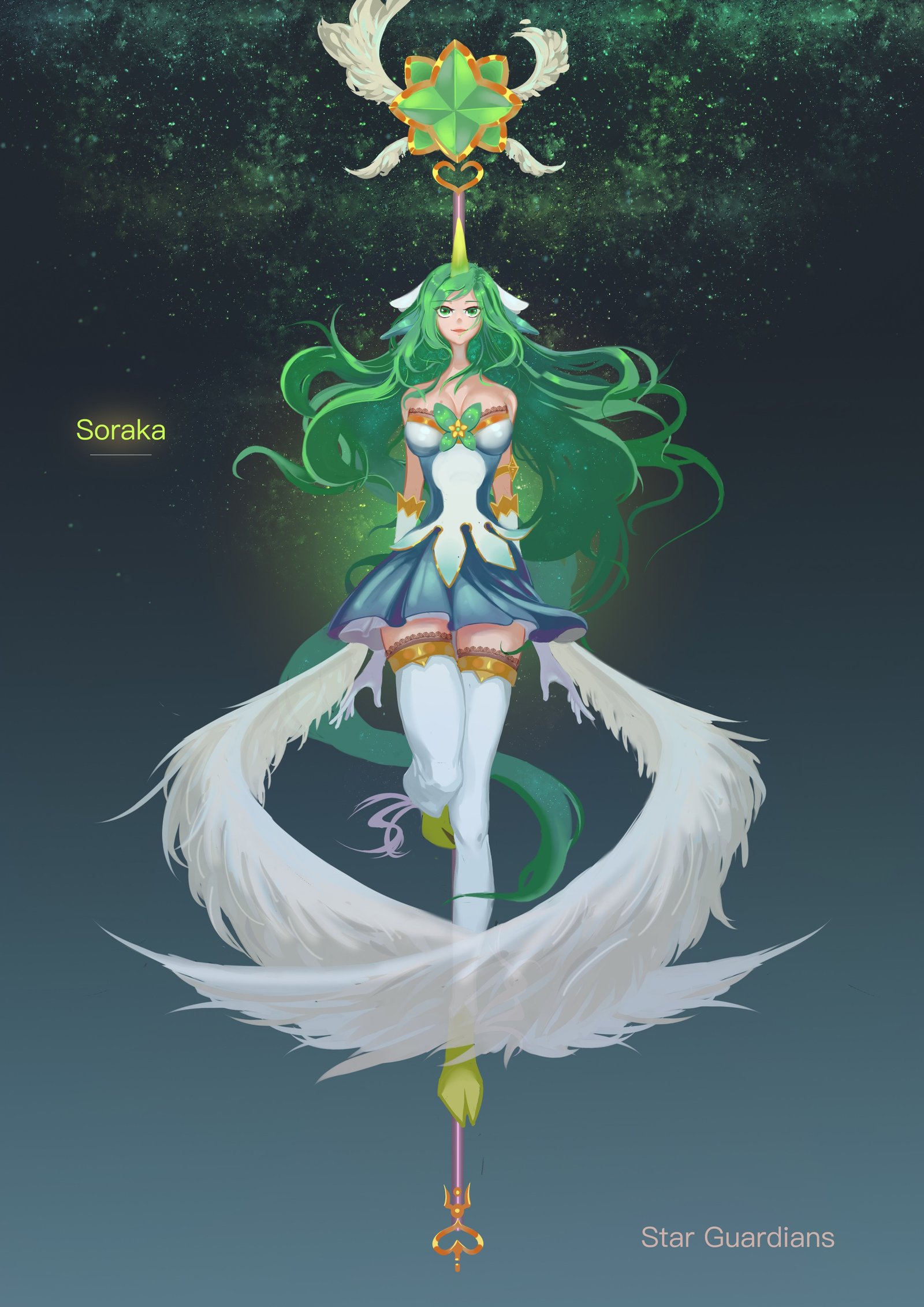 Star Guardian Soraka by 木良人 HD Wallpaper Background Fan Art Artwork League of Legends lol (2)