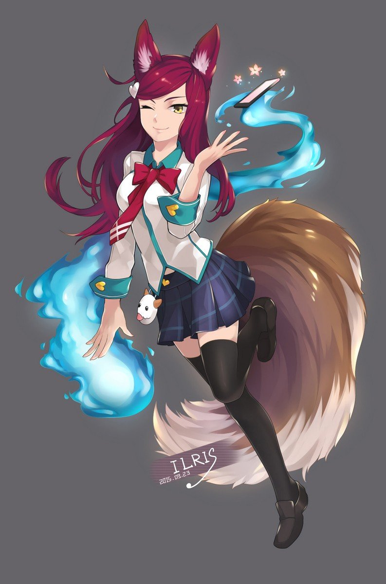 Academy Ahri by ILRIS League of Legends Artwork Wallpaper lol Fan Art