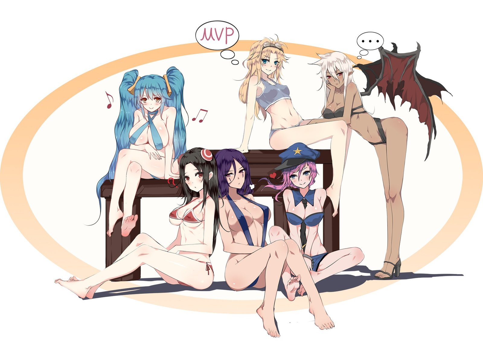 Female Aatrox, Female Ezreal, Sona, Irelia, Vi & LeBlanc (genderbend) by BBA☆表 HD Wallpaper Background Fan Art Artwork League of Legends lol
