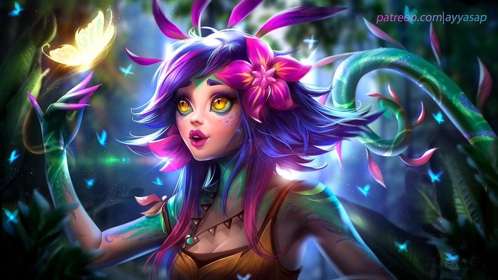 Neeko by AyyaSAP HD Wallpaper Background Fan Art Artwork League of Legends lol