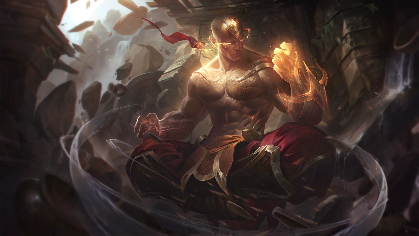 God Fist Lee Sin (no text) by ruanes97 HD Wallpaper Fan Art Artwork League of Legends lol