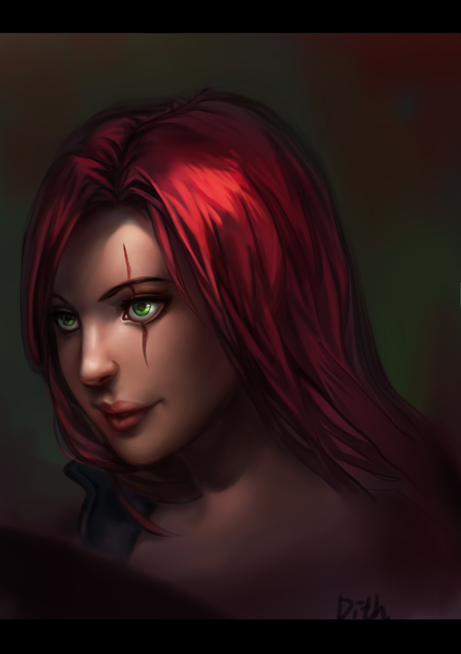 Katarina Portrait by Dith HD Wallpaper Fan Art Artwork League of Legends lol