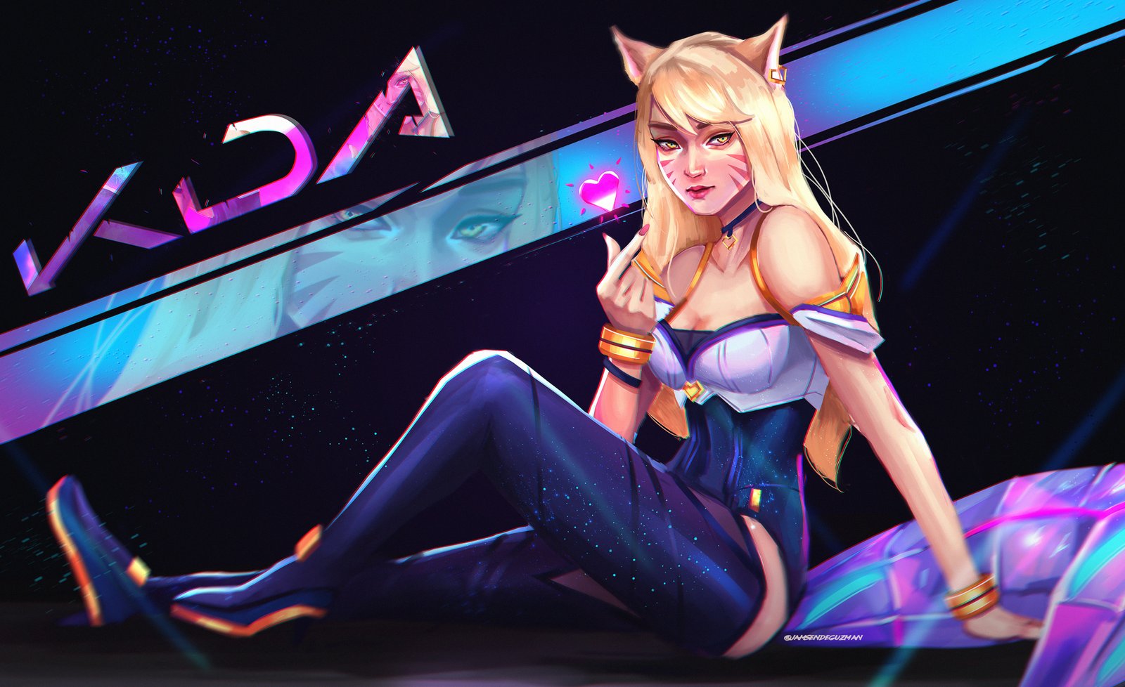 K/DA Ahri by jamsendeguzman HD 4k Wallpaper Background Fan Art Artwork League of Legends lol