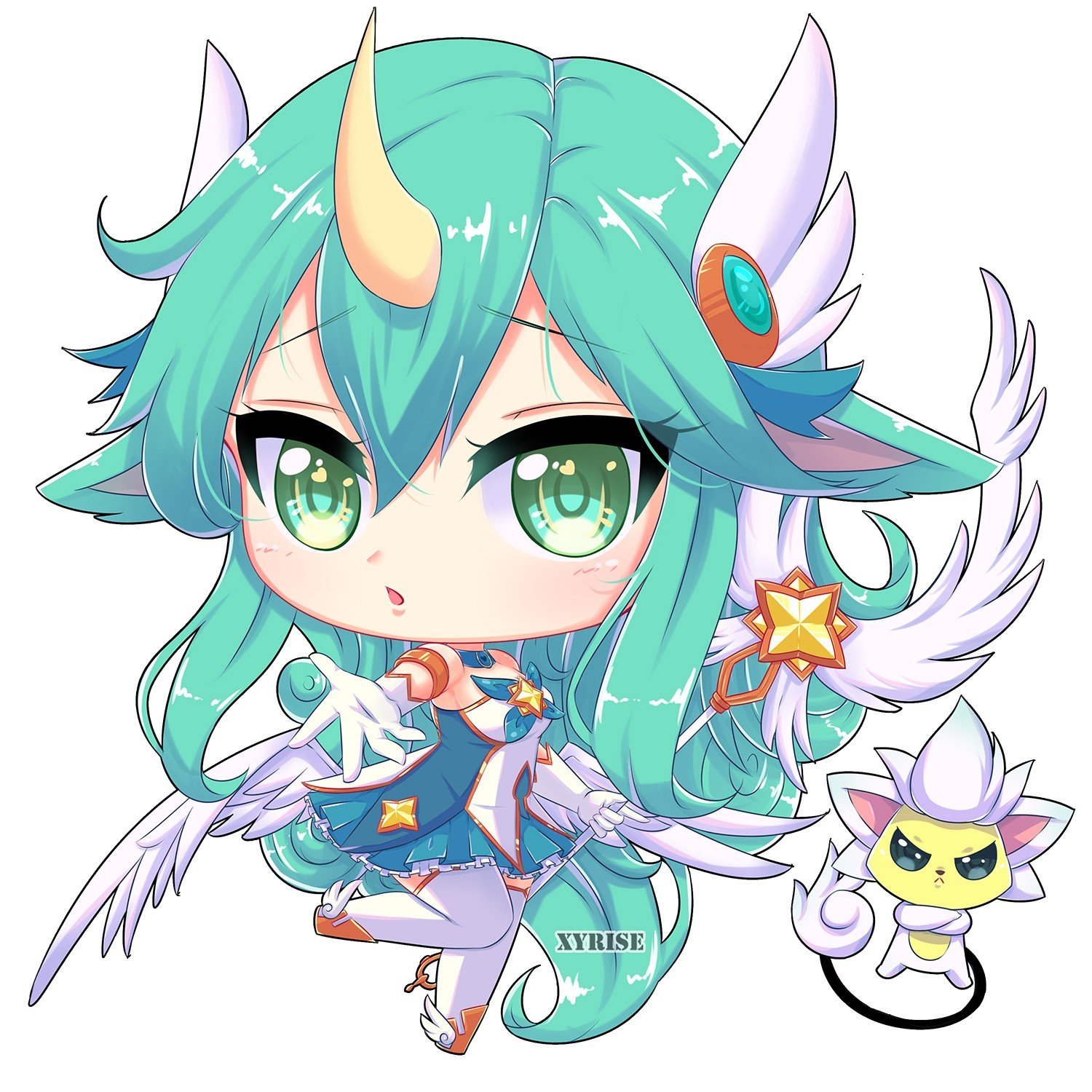 Chibi Star Guardian Soraka by Xyrise HD Wallpaper Background Fan Art Artwork League of Legends lol Thumbnail