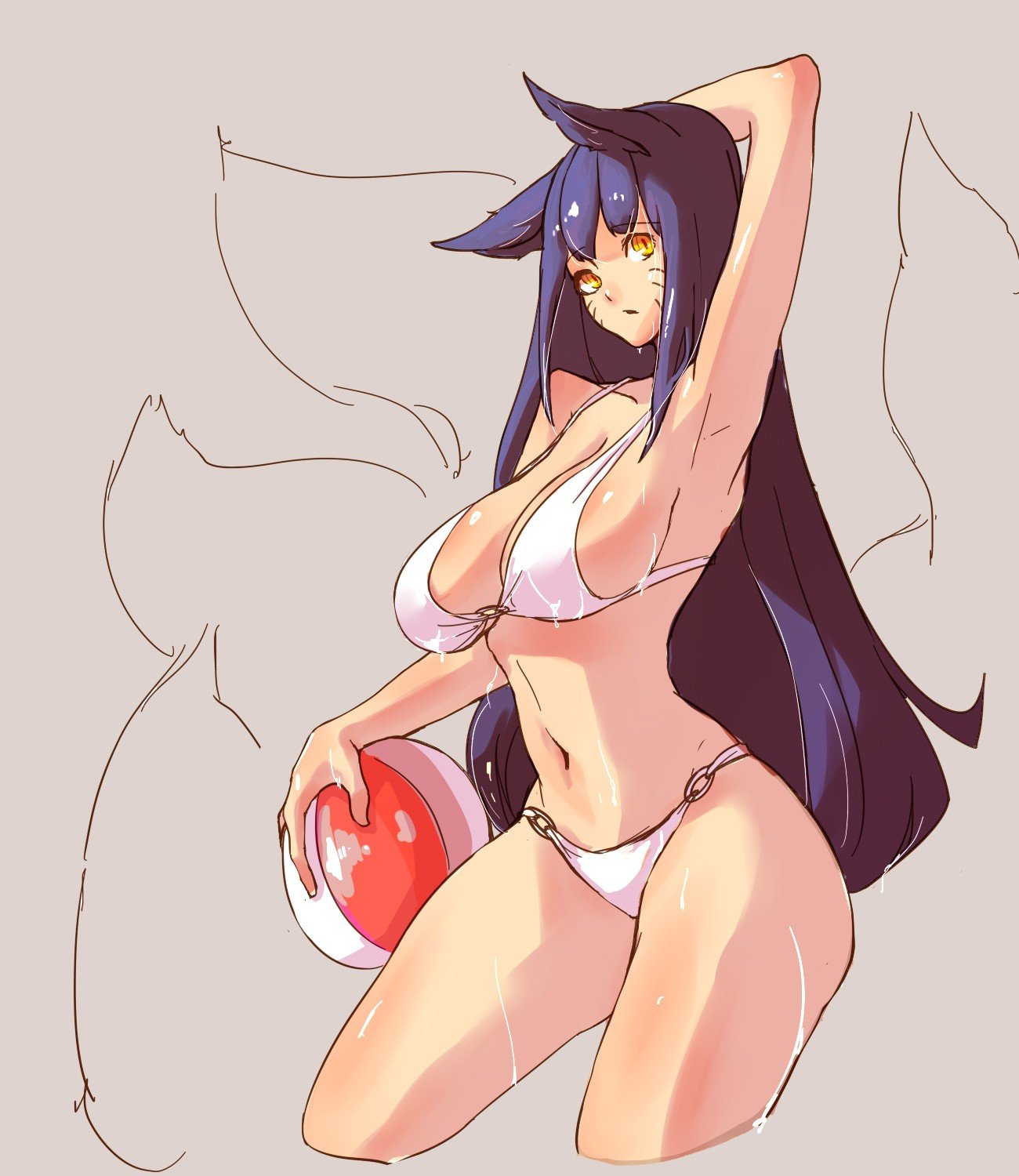 Pool Party Ahri by Yabby League of Legends Fan Art Artwork Wallpaper lol