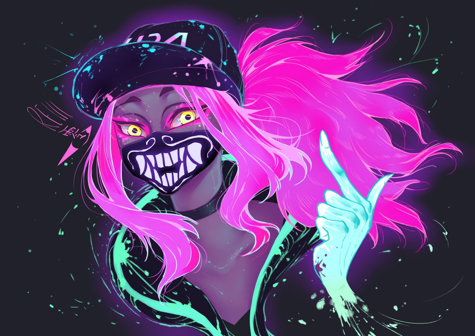 K/DA Akali by rei chen HD Wallpaper Background Fan Art Artwork League of Legends lol