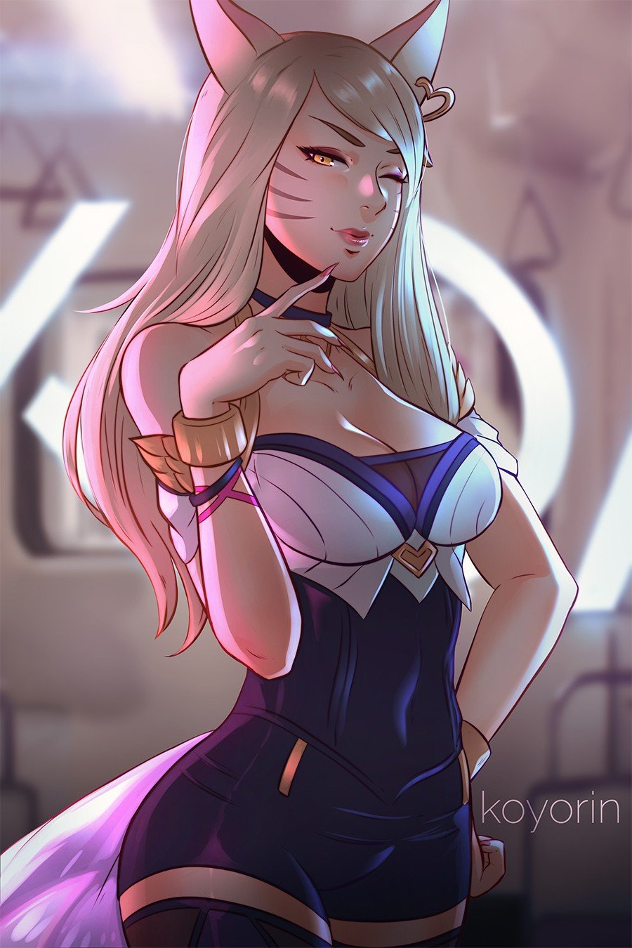 K/DA Ahri by koyorin HD Wallpaper Background Fan Art Artwork League of Legends lol