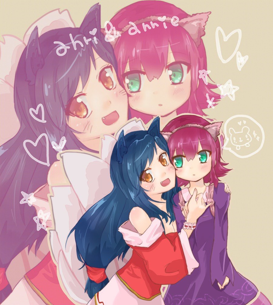 Annie & Ahri by momokichi League of Legends Artwork Wallpaper lol Fan Art