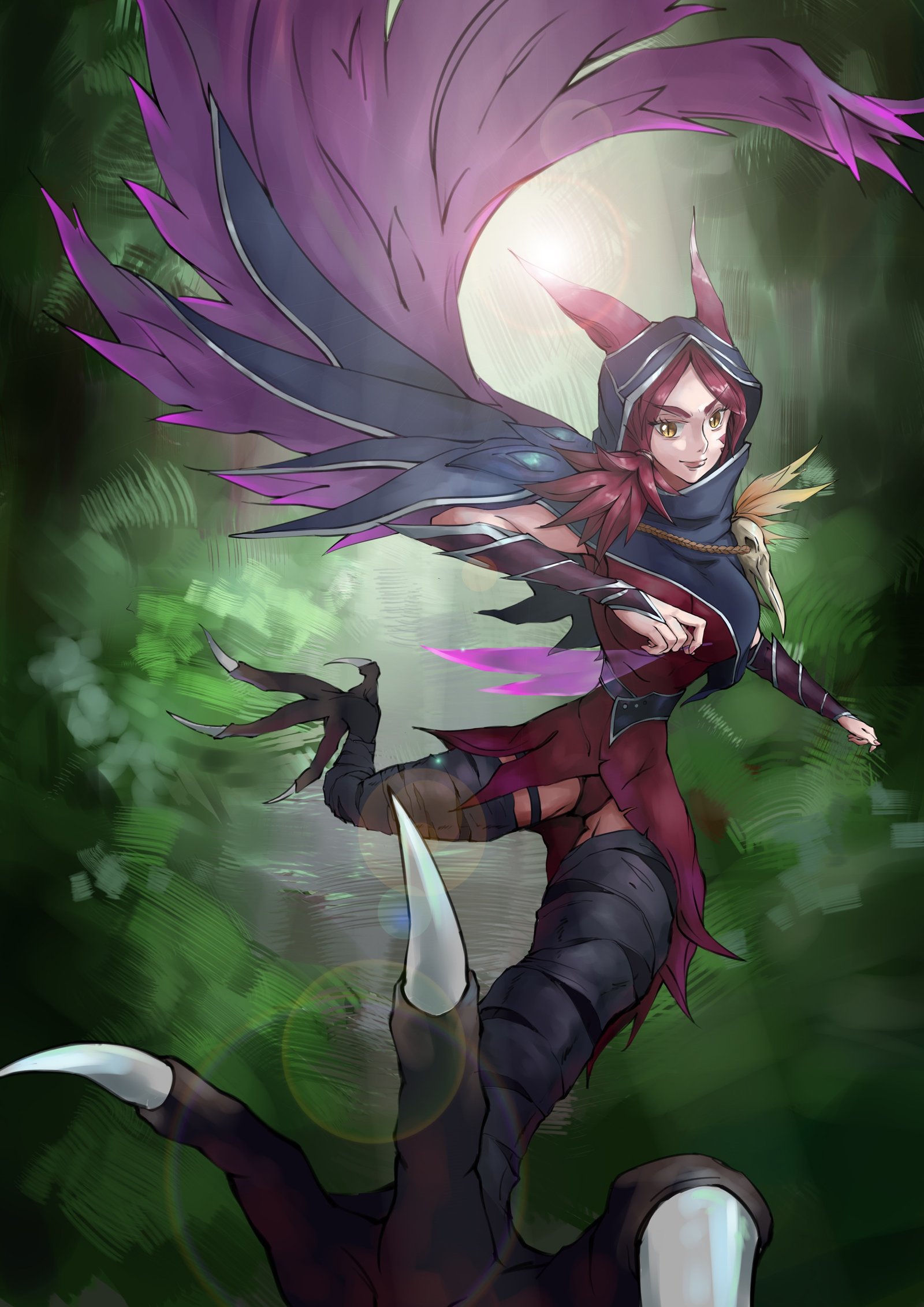 Xayah by Ray.fazz HD Wallpaper Background Fan Art Artwork League of Legends lol