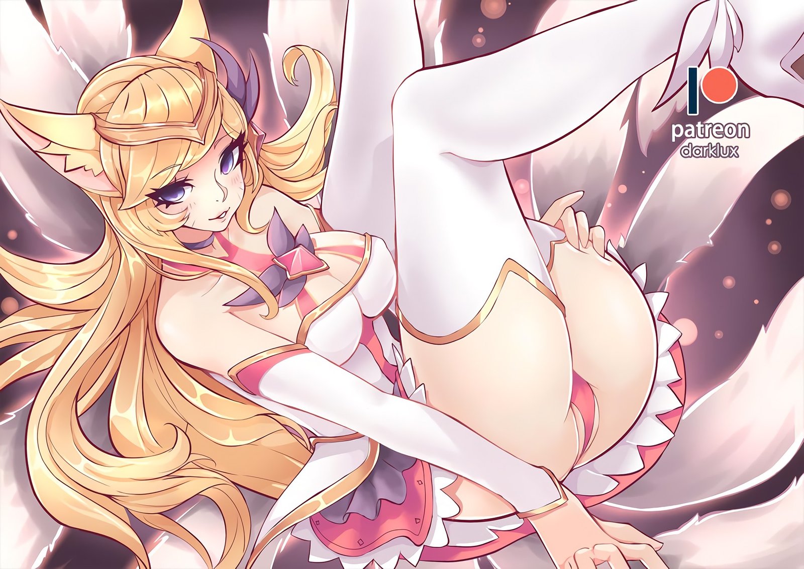 Sexy Star Guardian Ahri by Dark.Lux HD Wallpaper Background Fan Art Artwork League of Legends lol