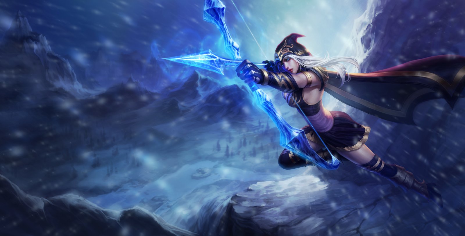 Classic Ashe Splash Art 4k HD Wallpaper Official Artwork League of Legends lol