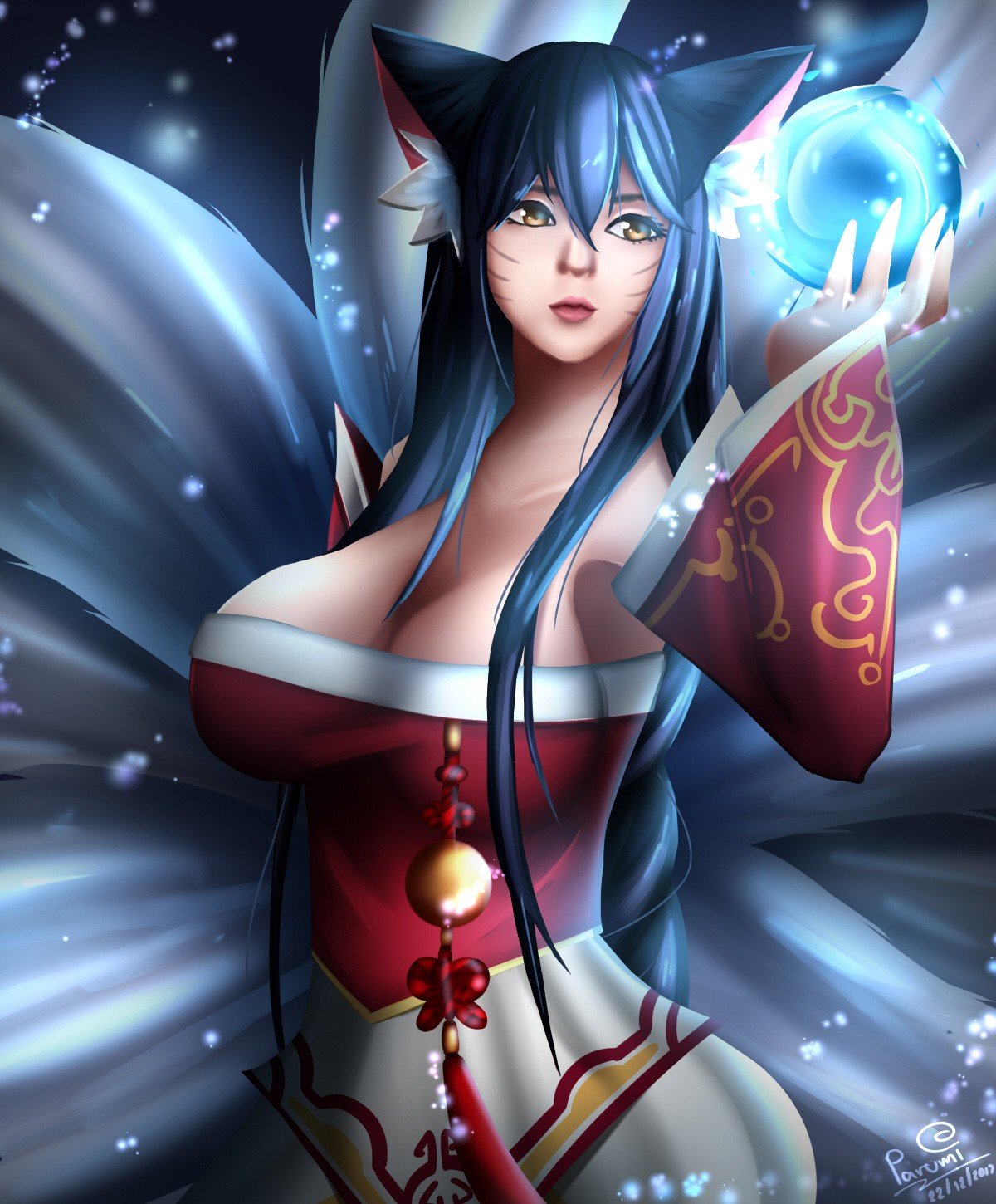 Ahri by babypray43 HD Wallpaper Background Fan Art Artwork League of Legends lol
