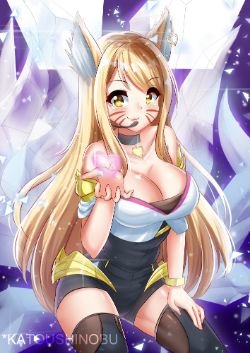 K/DA Ahri by 忍 加藤 HD Wallpaper Background Fan Art Artwork League of Legends lol