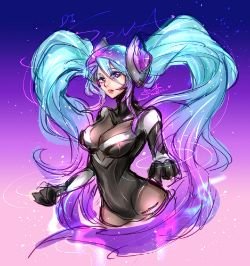 DJ Sona (Ethereal) by Sueyen HD Wallpaper Background Fan Art Artwork League of Legends lol