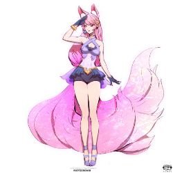 K/DA Ahri Concept by zeronis HD Wallpaper Background Official Art Artwork League of Legends lo