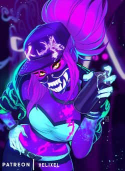 K/DA Akali by Helixel HD Wallpaper Background Fan Art Artwork League of Legends lol