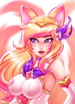 Star Guardian Ahri by jamilsc11 HD Wallpaper Background Fan Art Artwork League of Legends lol