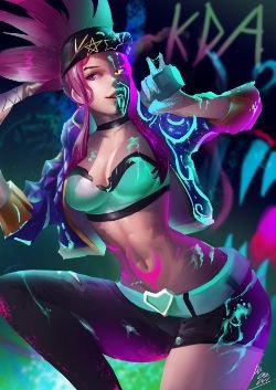K/DA Akali by Khewgor HD Wallpaper Background Fan Art Artwork League of Legends lol