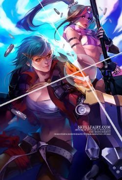 Tengen Toppa Vi (Skin Concept) & Caitlyn by ippus HD Wallpaper Artwork Fan Art League of Legends lol
