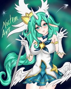 Star Guardian Soraka by NoctemArt HD Wallpaper Background Fan Art Artwork League of Legends lol
