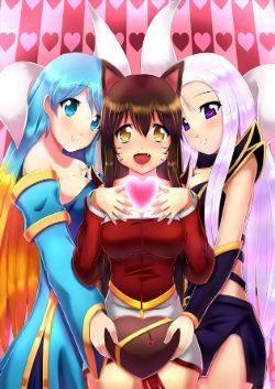 Ahri, Sona & Syndra by Xano501 HD Wallpaper Fan Art Artwork League of Legends lol