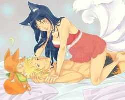 Ahri x Naruto by ssbbfan666 HD Wallpaper Background Fan Art Artwork League of Legends lol