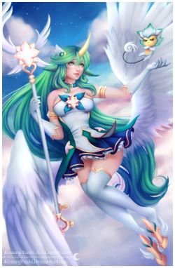 Star Guardian Soraka by NoamyYuuki HD Wallpaper Background Fan Art Artwork League of Legends lol