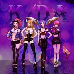 K/DA Akali, Ahri, Kai'Sa & Evelynn by ZQ-AR HD Wallpaper Background Fan Art Artwork League of Legends lol (2)
