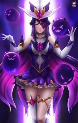 Star Guardian Syndra by Kyoffie12 HD Wallpaper Background Fan Art Artwork League of Legends lol