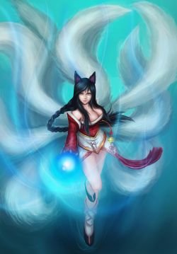 Ahri by uciel League of Legends Artwork Wallpaper lol