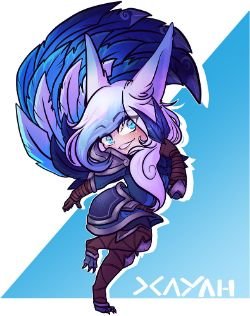 Chibi SSG Xayah by Seareerie HD Wallpaper Background Fan Art Artwork League of Legends lol