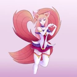 Star Guardian Ahri by henriettahowes HD Wallpaper Background Fan Art Artwork League of Legends lol