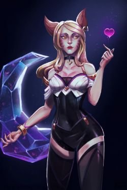 K/DA Ahri by Oxana Vorobieva HD Wallpaper Background Fan Art Artwork League of Legends lol