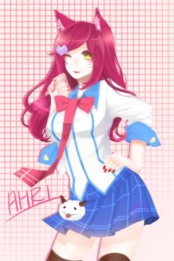 Academy Ahri by 水野 League of Legends Artwork Wallpaper lol