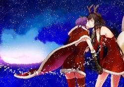 Mistletoe LeBlanc & Christmas Ahri kissing
