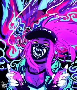 K/DA Akali by Dokinana HD Wallpaper Background Fan Art Artwork League of Legends lol