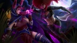 Xayah & Katarina by Catonatr HD Wallpaper Background Fan Art Artwork League of Legends lol