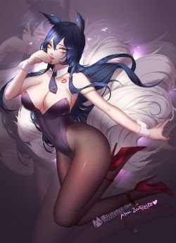 Battle Bunny Ahri by citemer League of Legends Fan Art Artwork Wallpaper lol